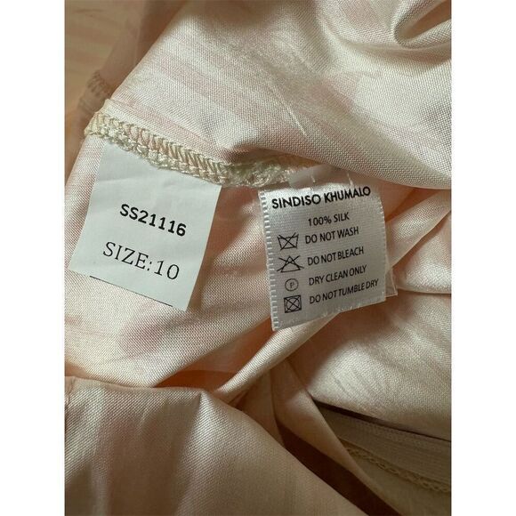 Sindiso Khumalo NWT Pink Ruffled Silk Mini Dress Size UK 10/US 6 - Picture 6 of 12
